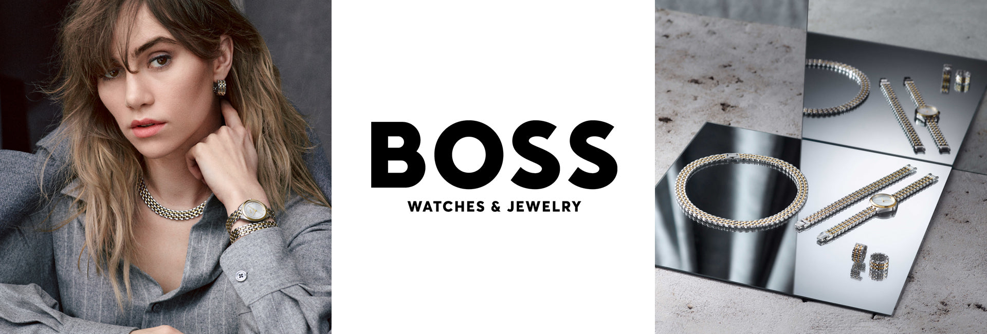 BOSS - Blue-dial chronograph watch with mesh bracelet